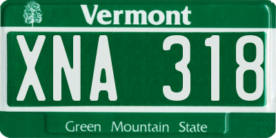 VT license plate XNA318