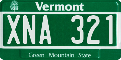 VT license plate XNA321
