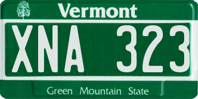 VT license plate XNA323