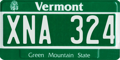 VT license plate XNA324