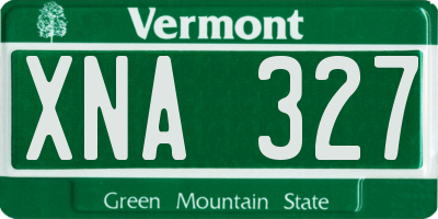 VT license plate XNA327