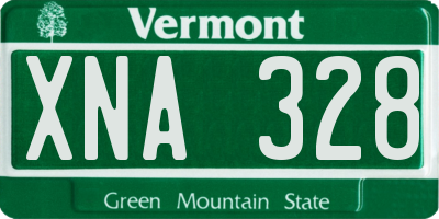 VT license plate XNA328