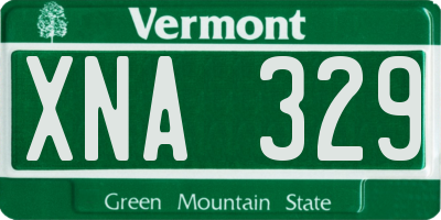 VT license plate XNA329