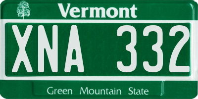 VT license plate XNA332
