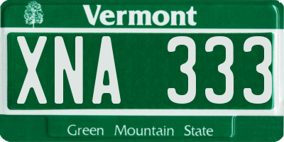 VT license plate XNA333