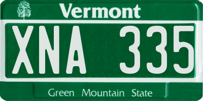 VT license plate XNA335
