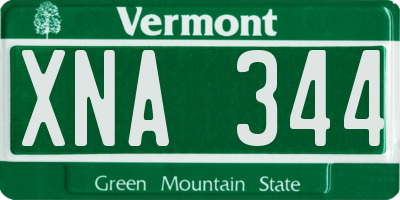 VT license plate XNA344