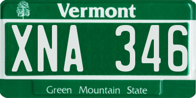 VT license plate XNA346