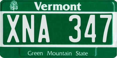 VT license plate XNA347