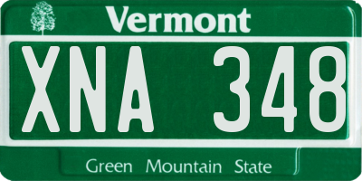 VT license plate XNA348