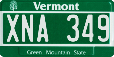 VT license plate XNA349