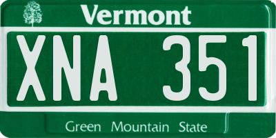 VT license plate XNA351