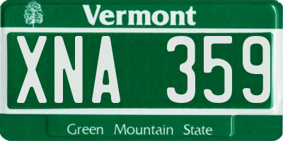 VT license plate XNA359