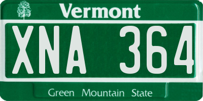 VT license plate XNA364