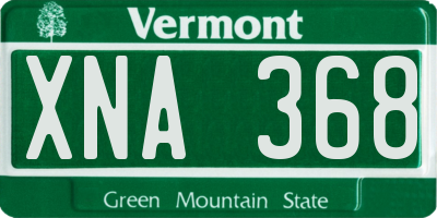 VT license plate XNA368