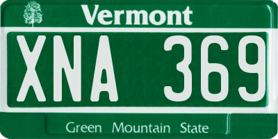 VT license plate XNA369