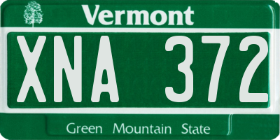 VT license plate XNA372