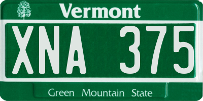 VT license plate XNA375