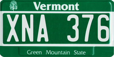 VT license plate XNA376