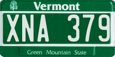 VT license plate XNA379