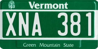 VT license plate XNA381
