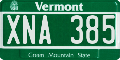 VT license plate XNA385