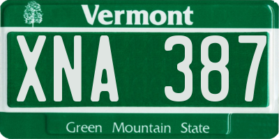 VT license plate XNA387