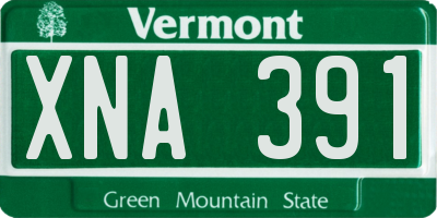 VT license plate XNA391