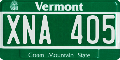 VT license plate XNA405
