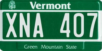 VT license plate XNA407