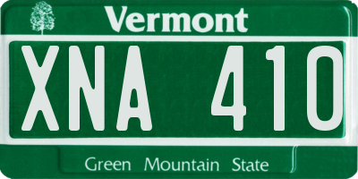 VT license plate XNA410