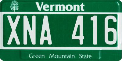 VT license plate XNA416