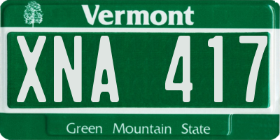 VT license plate XNA417