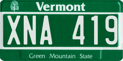 VT license plate XNA419