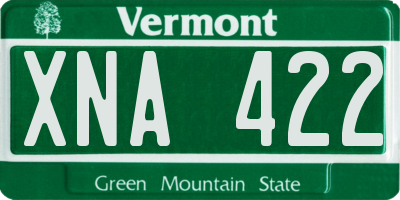 VT license plate XNA422