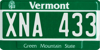VT license plate XNA433