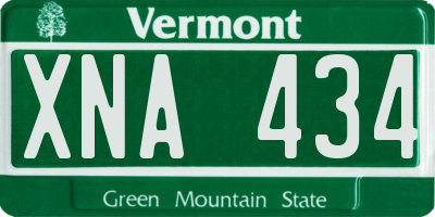 VT license plate XNA434