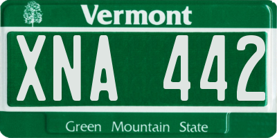 VT license plate XNA442