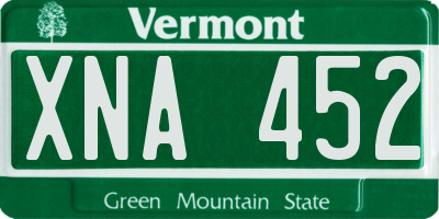 VT license plate XNA452