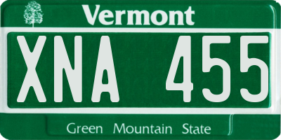 VT license plate XNA455