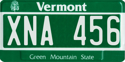 VT license plate XNA456