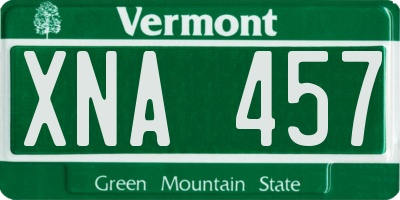 VT license plate XNA457