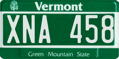 VT license plate XNA458