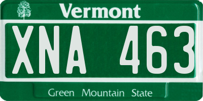 VT license plate XNA463