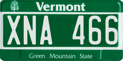 VT license plate XNA466