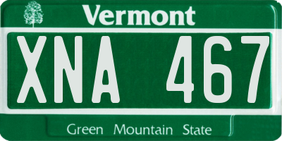 VT license plate XNA467