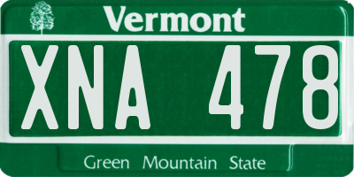 VT license plate XNA478