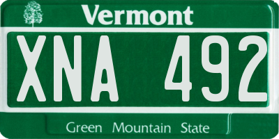 VT license plate XNA492