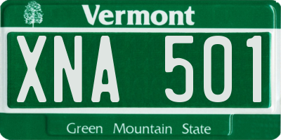 VT license plate XNA501