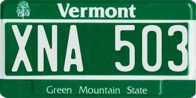 VT license plate XNA503